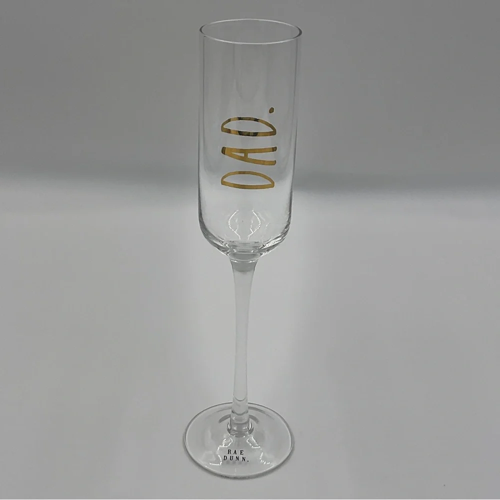 Rae Dunn DAD Pregnancy Announcement Stemmed Champagne Flute Glass Surprise